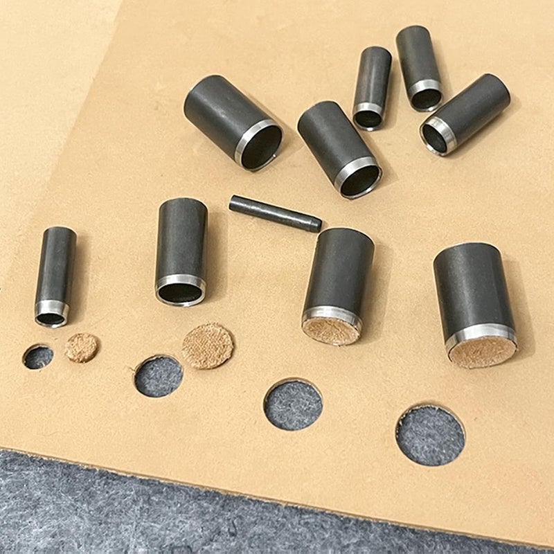 YKSPLUSK Leather Circle Cutter Tool Set, 21 Pieces Circle Punch Tools 1-12mm 15 20 25 30 35 40 45 50 55mm, High Carbon Steel Round Cutting Dies - Hole Punch Tool Kit for DIY Leather Crafts - Image 5
